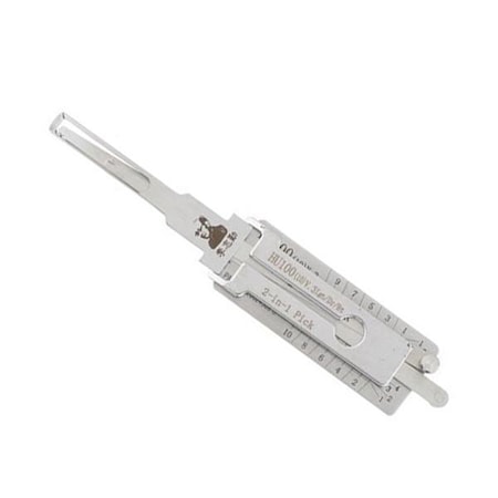 Original Lishi ORIGINAL LISHI: HU100 GM (10 Cuts) 2-In-1 Pick - Ignition / Door / Trunk - AG OLS-HU100-10CUT-AG